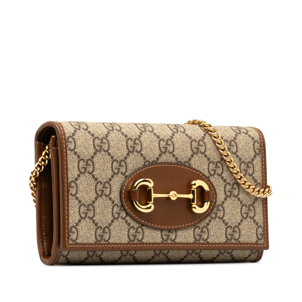 Pre-Loved Gucci GG Supreme Horsebit 1955 Wallet On Chain - Picture 2 of 10